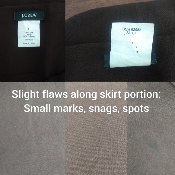 J. Crew Sophia Silk Dress Brown V Neck Midi A-Line - Picture 8 of 8